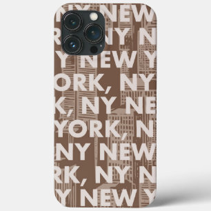 NY NEW YORK Graphic Pattern iPhone 13 Pro Max Case
