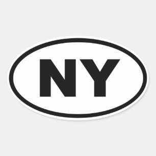 NY New York Oval Sticker