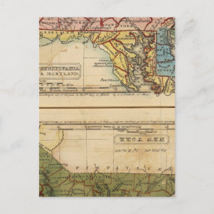 NY, NJ, Pa, Del, Md Postcard