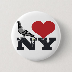NY Pigeon 6 Cm Round Badge