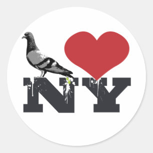 NY Pigeon Classic Round Sticker