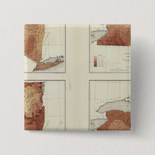 NY rainfall, population, elevation, temperature 15 Cm Square Badge