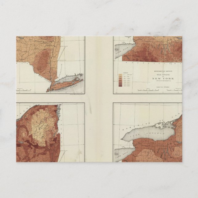 NY rainfall, population, elevation, temperature Postcard (Front)