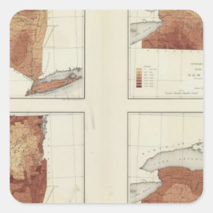 NY rainfall, population, elevation, temperature Square Sticker