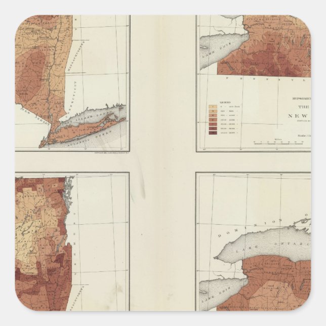 NY rainfall, population, elevation, temperature Square Sticker (Front)