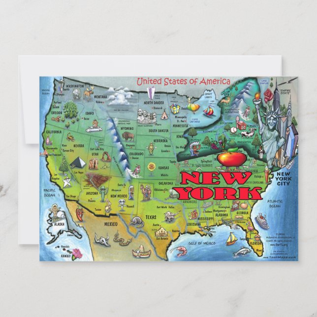 NY USA Map Card (Front)