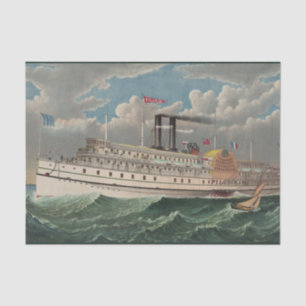 NY Voyage Grand Paddlewheel Steamboat The Pilgrim  Tissue Paper