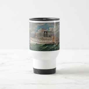 NY Voyage Grand Paddlewheel Steamboat The Pilgrim Travel Mug