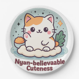 Nyan-believable Cuteness – Cute Kawaii Cat Paper Plate