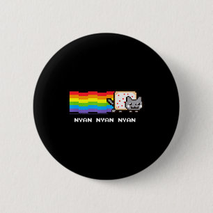 Nyan Cat Nyan Nyan Nyan Rainbow Funny Internet Mem 6 Cm Round Badge