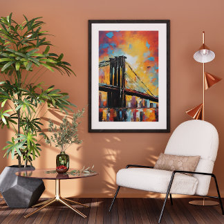 NYC at Sunset Abstract unframed Poster