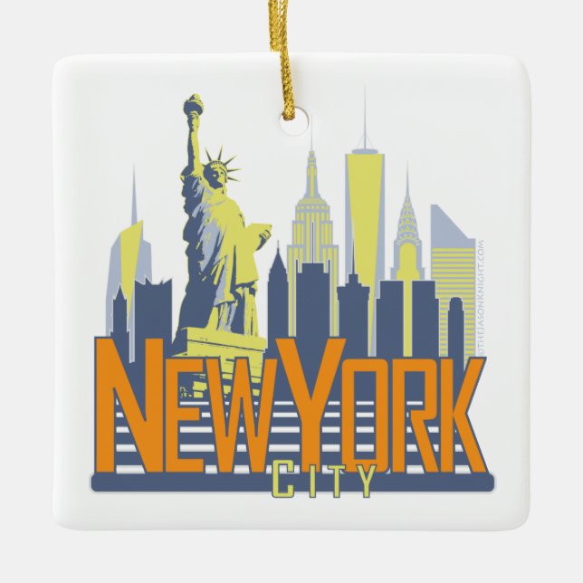 NYC Bold Square Ornament (Front)