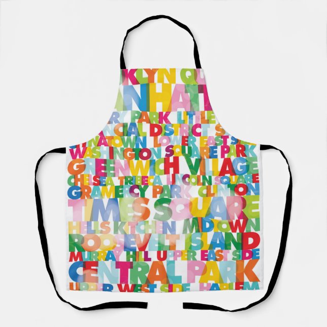 NYC Boroughs All-Over Print Apron (Front)