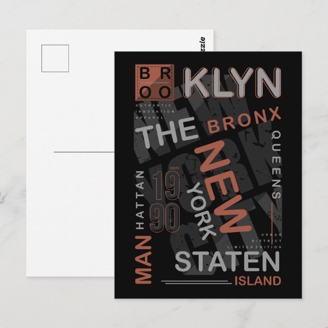 NYC Boroughs Legacy Postcard (Front/Back)