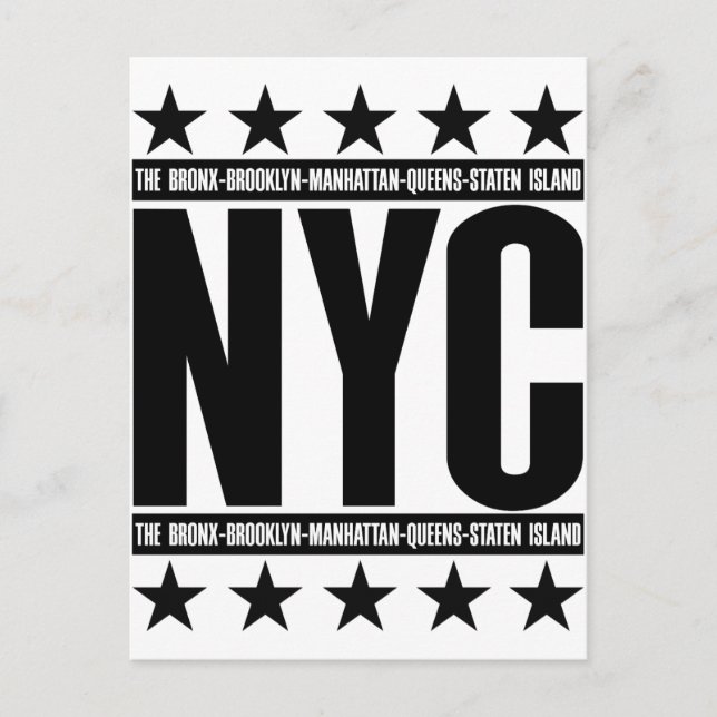 NYC Boroughs Postcard (Front)