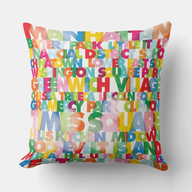NYC Boroughs  Throw Pillow (Front)