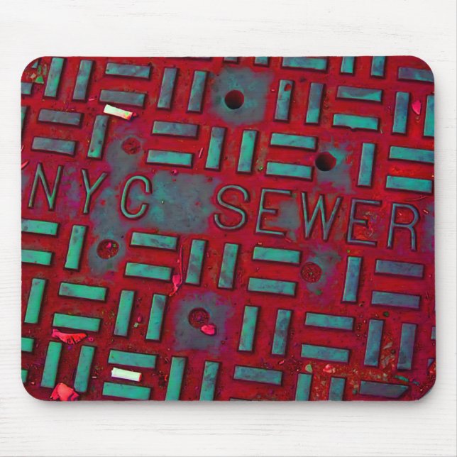 NYC Broadway Street Manhole Cover Mouse Pad (Front)