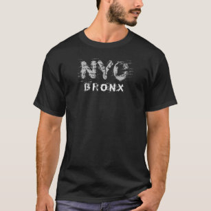 Nyc Bronx Text Stoned Wash Look New York City T-Shirt