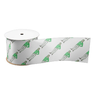 NYC Brooklyn BK Hipster Guy New York City Ribbon Satin Ribbon