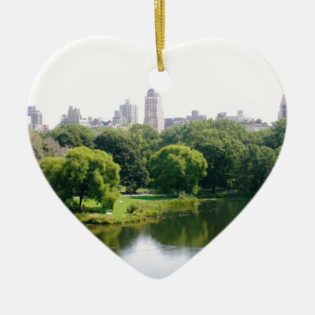 NYC Central Park Skyline Ceramic Tree Decoration (Front)