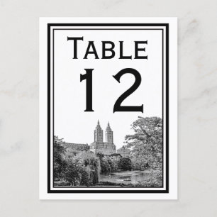 NYC Centrl Pk Lake San Remo Etch Table Number Card