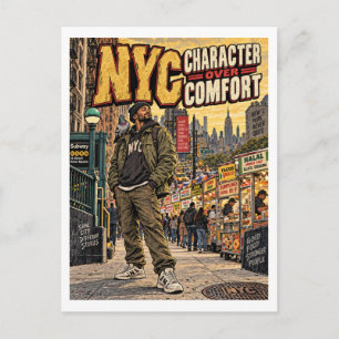 NYC CHARACTER OVER COMFORT POSTCARD