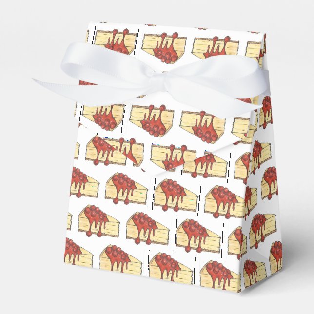 NYC Cherry Cheesecake Slice Dessert Baking Food Favour Box (Front Side)