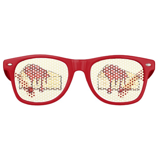 NYC Cherry Cheesecake Slice Dessert Baking Food Retro Sunglasses (Front)