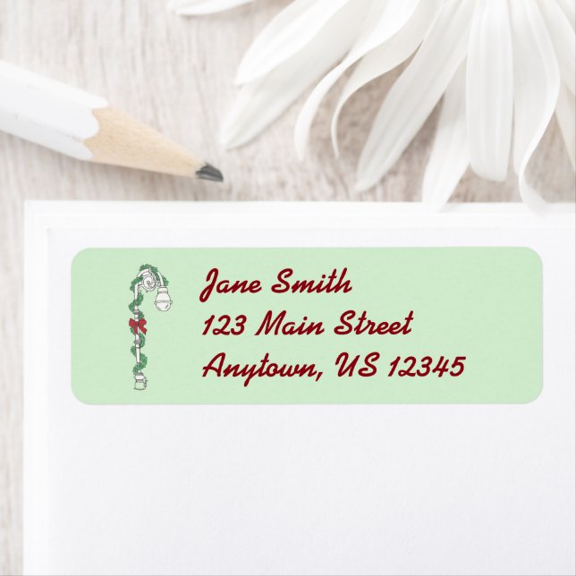 NYC Christmas Street Lamp Holly New York City (Insitu)