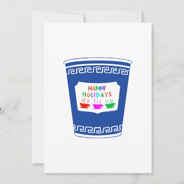 NYC Coffee Cup Happy Holidays Greeting Card 5x7 (Front)