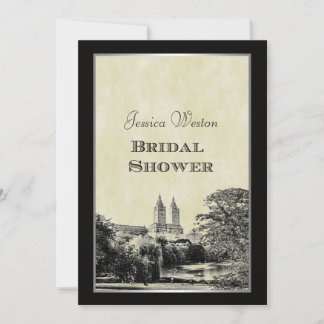 NYC Ctrl Pk Lake San Remo Etched Frm Bridal Shower Invitation