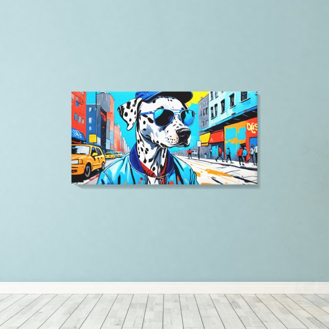 NYC DALMATION CANVAS PRINT (Insitu(Wood Floor))