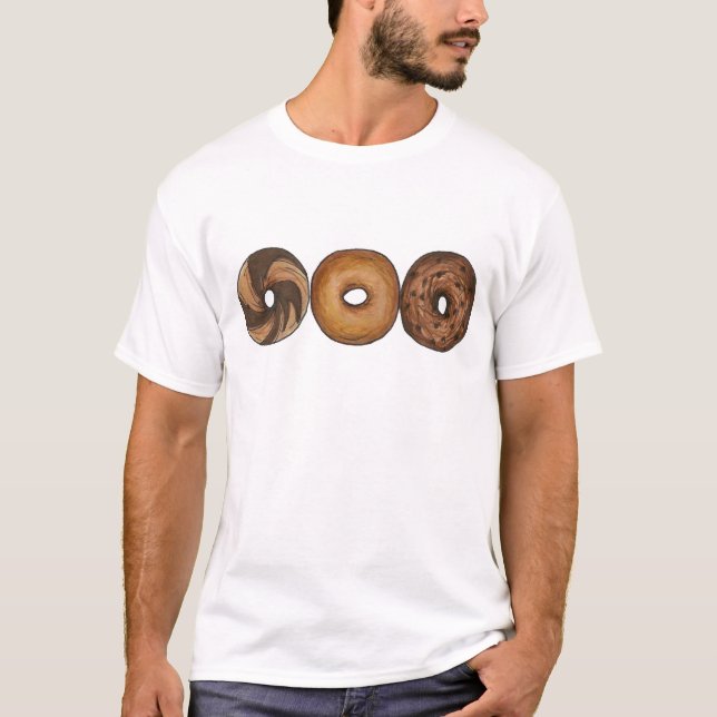 NYC Deli Bagels Marble Rye Cinnamon Plain T-Shirt (Front)