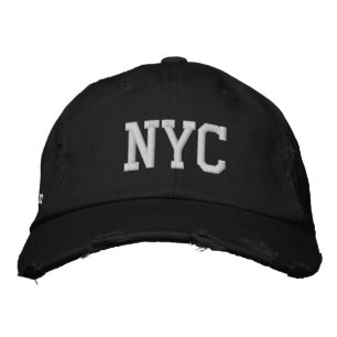 NYC DISTRESSED CHINO TWILL CAP - BLACK