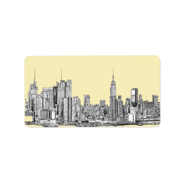 NYC drawing in cream ivory Label (Front)