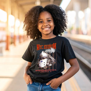 NYC Dreyfuss Hudson Locomotive. American flag T-Shirt