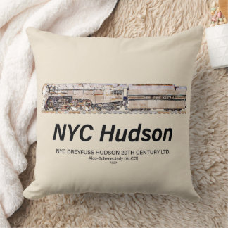 NYC Dreyfuss Hudson Steam Locomotive. Profile Cushion