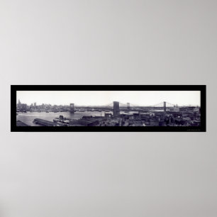 NYC East River Bridges Photo 1909 Poster