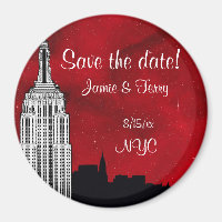 NYC ESB Skyline Silhouette Red Star Save Date R