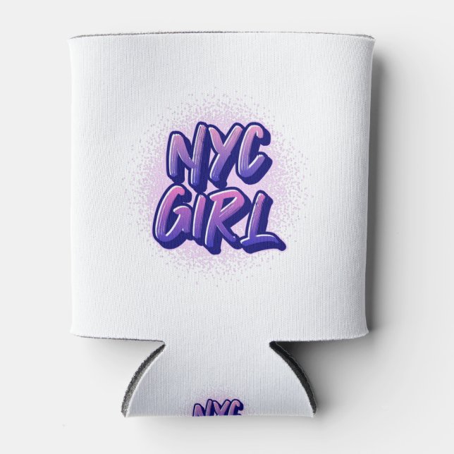 NYC Girl Graffiti Style Can Cooler (Front)