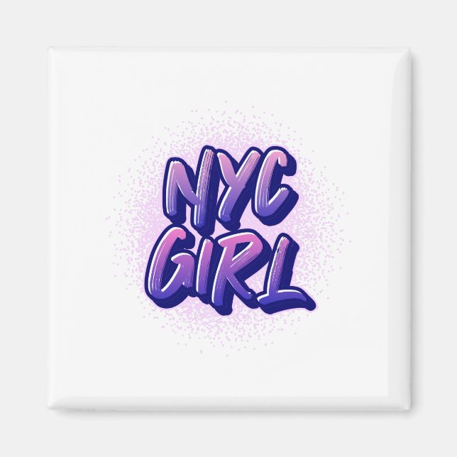 NYC Girl Graffiti Style Magnet (Front)