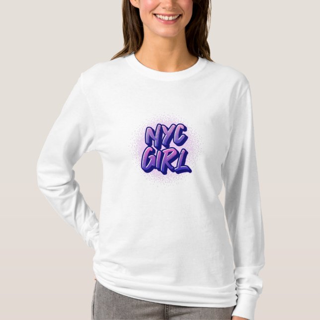 NYC Girl Graffiti Style    T-Shirt (Front)