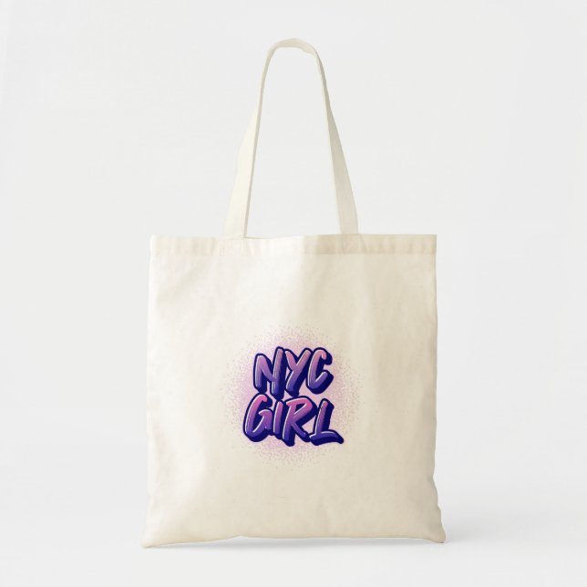 NYC Girl Graffiti Style Tote Bag (Front)