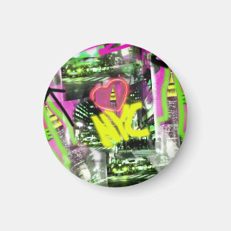NYC graffiti art Empire State city face mask Magnet