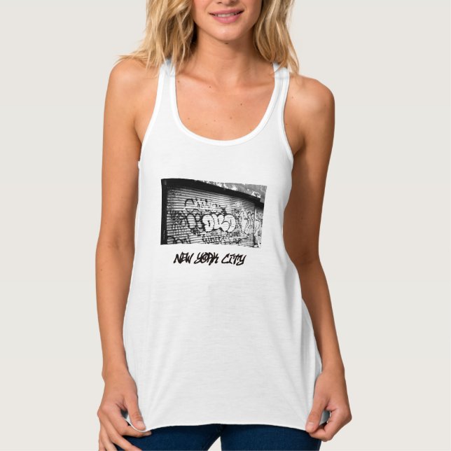 'NYC Graffiti' Ladies' Racerback Tank (Front)