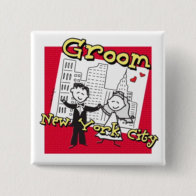 NYC Groom 15 Cm Square Badge (Front)