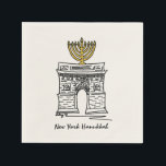 NYC Hanukkah Washington Square Arch Menorah Napkin<br><div class="desc">Napkins feature an original marker illustration of a classic New York City landmark, the Washington Square Arch, "dressed up" for the holiday season! This Chanukah illustration is also available on other products. Don't see what you're looking for? Need help with customisation? Contact Rebecca to have something designed just for you....</div>