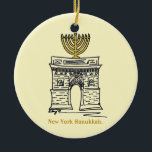NYC Hanukkah Washington Square Menorah New York Ceramic Tree Decoration<br><div class="desc">Features an original marker illustration of a classic NYC landmark, the Washington Square Arch, "dressed up" with a menorah for the holiday season. Ideal for celebrating Hanukkah! This Chanukah illustration is also available on other products. Don't see what you're looking for? Need help with customisation? Contact Rebecca to have something...</div>