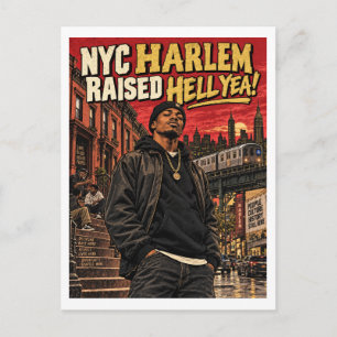 NYC Harlem Raised Hell Yea! Postcard