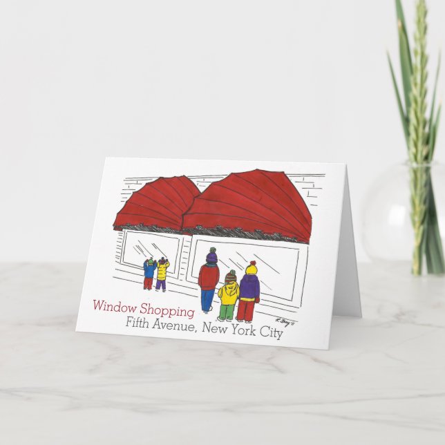 NYC Holiday Window Shopping New York Christmas NYC Card (Front)